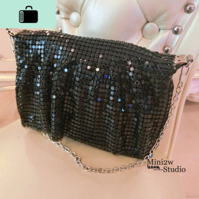 流苏亮片翻盖皱折手拿晚宴包宴会腰包女斜挎包手拎单肩女包手提包NEW LAKE