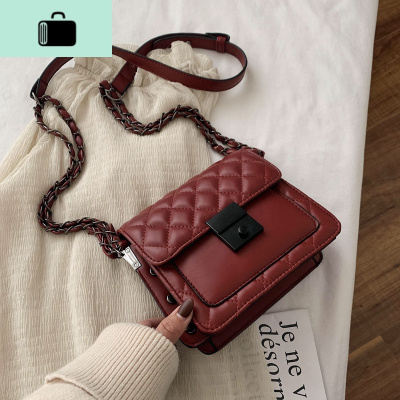 高级感包包洋气女包新款2020潮百搭斜挎包ins超火时尚菱格链条包NEW LAKE女斜挎包