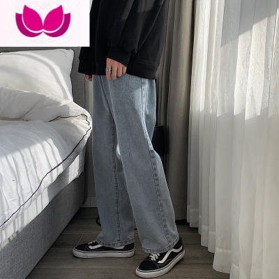 七斓牛仔裤男直筒宽松裤子男春季新款休闲阔腿裤ins潮流潮牌复古长裤
