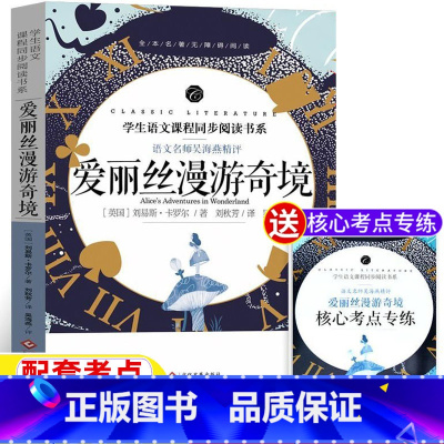 爱丽丝漫游奇境 [正版]爱丽丝漫游奇境记书爱丽丝梦游仙境书刘易斯卡罗尔原著完整无删减版名师导读带批注读后感考点六年级下册