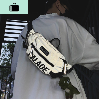 潮牌ins运动休闲斜挎小背包男女胸包反光单肩包嘻哈个生腰包NEW LAKE男士腰包