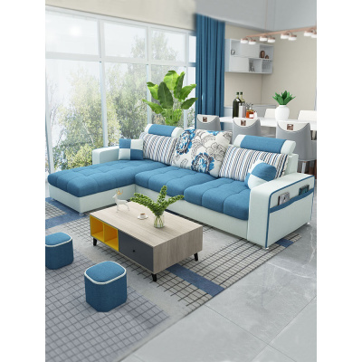 布艺沙发小户型三人客厅整装组合家具转角北欧简约现代出租房套装