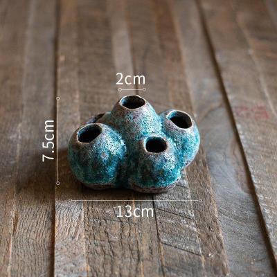 美帮汇藤壶花瓶花器花盆多孔青苔藓绿萝水培禅意茶宠新中式国风 多孔花器(藤壶瓶A) 中