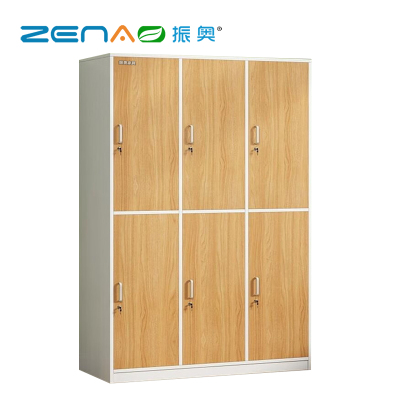振奥 木质更衣柜员工储物柜带锁储物柜健身房游泳馆浴池浴室存放柜(六门1800x800x500mm