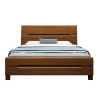 三圣 1.5m简约现代中式实木床双人床含床板含10cm椰棕床垫