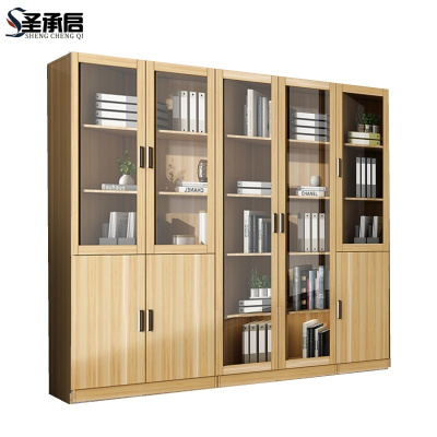 圣承启 玻璃门书柜 组合台