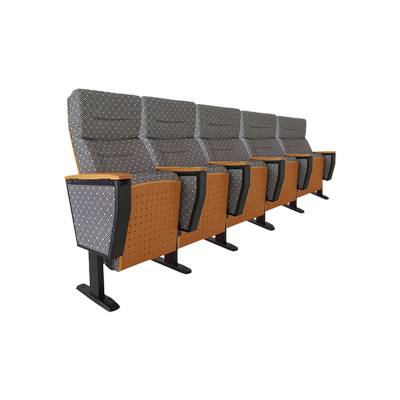 臻远ZY-LTY-70礼堂椅剧院椅会议室椅子灰色不带前写字板五人位