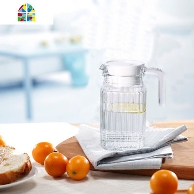 夏天冷水壶加厚玻璃凉水壶家用大容量水壶凉白开水杯套装 FENGHOU 1.1L大八角壶单个款