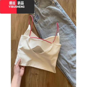 YIBUSHENG广州十三行~带胸垫吊带背心女季内搭外穿纯欲辣妹短款打底上衣