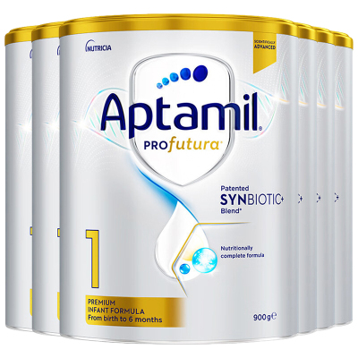 [6罐装]Aptamil澳洲原装进口爱他美白金版1段0-6个月婴幼儿配方奶粉900g