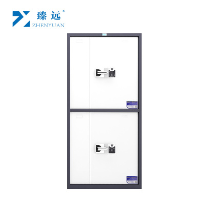 臻远ZY5020615G 灰白套色双节带斗指纹锁保密柜 台 1mm