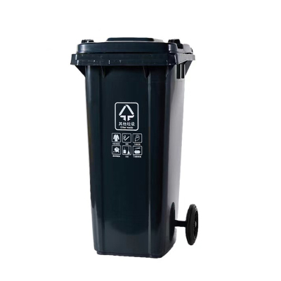鲸轩 J1201 56*48*96cm 120L加厚带轮垃圾桶 (计价单位:个)黑色