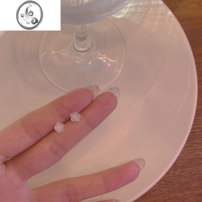 JiMi「清冷玫瑰」绝美彩光925银银耳钉女ins小巧气质耳环甜美花朵耳饰