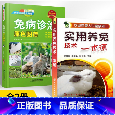 [正版]全2册农业专家大讲堂系列--实用养兔技术一本通+兔病诊治原色图谱养兔技术大全养殖技术书肉兔科学养殖书籍农业