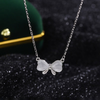 鑫铂尼猫眼石精致在逃公主系列蝴蝶结女士锁骨链高级感轻奢高档生日圣诞礼物送女友老婆毕业礼物送闺蜜
