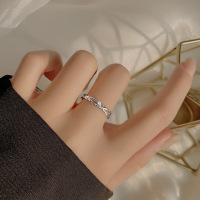 树枝锆石戒指女S999足银小众设计个性指环轻奢开口高级感手饰批发送女朋友老婆情人节七夕生日礼物