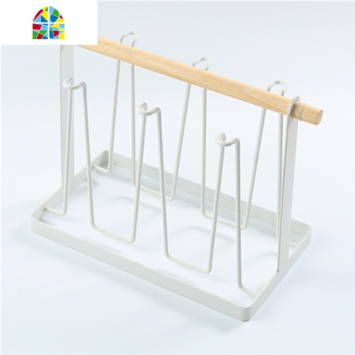 冷水壶套装凉水茶壶玻璃水杯带把手耐热高温防爆家用大容量凉白开 FENGHOU 金把杯6只+白杯架+小托盘凉水壶