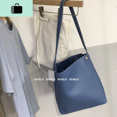 2020chic韩国东大春夏新款简约单肩水桶包ins同款斜挎大容量包NEW LAKE女士单肩包