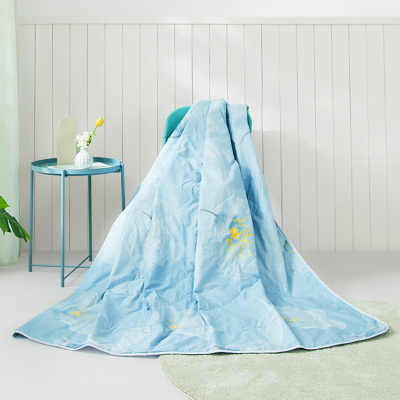 罗莱家纺夏季双人全棉蚕丝被轻盈透气舒适眠