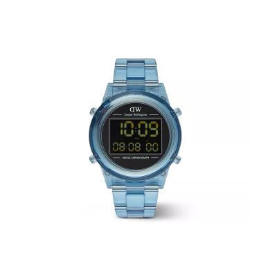 Daniel Wellington男士石英计时防水蓝盘透明表带mm商务休闲手表