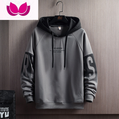 七斓男士连帽卫衣款2023新款青少年简约潮牌宽松休闲男装春季上衣