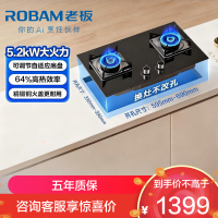 老板(Robam)燃气灶家用煤气炉天然气双灶嵌入式 5.2kW火力可调节灶具煤气灶猛火灶22B1A 天然气