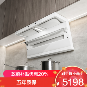 老板(Robam)烟灶套装[小黑翼]白色油烟机 26m³顶侧双吸 定时灶 烟灶套餐27A16-D1P+57B8A(天然气