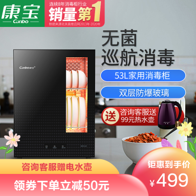 康宝（canbo）XDR53-B1消毒柜家用小型立式桌面台式柜碗筷餐具高温消毒碗53L