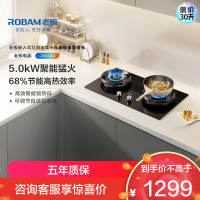 板(Robam)[聚能环系列]68%高热效率节能省气 家用猛火灶 5.0KW大火力嵌入式灶具 2B0A2燃气灶 液化气