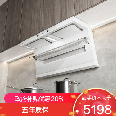 老板(Robam)烟灶套装[小黑翼]白色油烟机 26m³顶侧双吸 定时灶 烟灶套餐27A16-D1P+57B8A(天然气