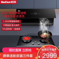 红日(RedSun)家用侧吸式油烟机 25立方大风量 70%高热效 一级能效烟灶套装 JEM26H+EM618B液化气