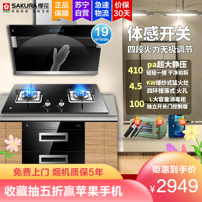 樱花(SAKURA)烟灶消三件套Z304+ADG03+C01抽油烟机厨电套装烟灶套餐燃气灶具消毒柜天然气