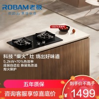 老板(Robam)5.2kW燃气灶70%热效率灶具 节能省气 双灶家用一级能效猛火灶55B7A天然气