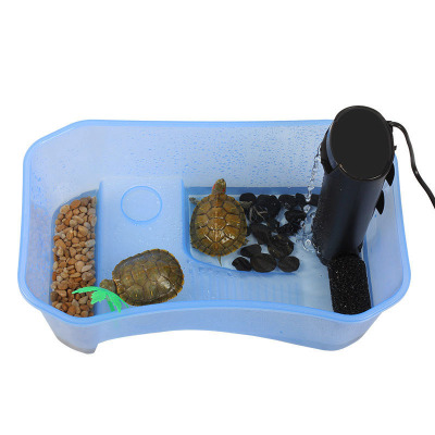 乌龟缸自带晒台爬台塑料盆金钱龟巴西龟养龟小盆小型水陆盆