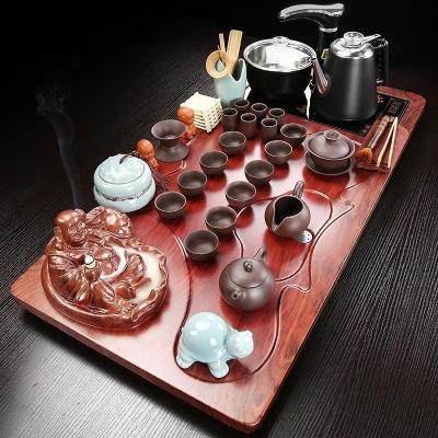 家柏饰(CORATED)一体茶盘整套茶具套装功夫紫砂全自动家用客厅简约泡茶杯喝茶