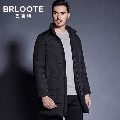 Brloote/巴鲁特羽绒服男时尚立领肌理褶皱面料插肩袖外套冬装
