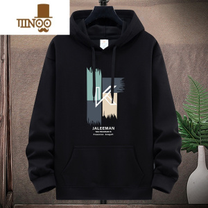 YANXU2023青少年男装帽衫中国风字母男士连帽卫衣上衣学生外套潮