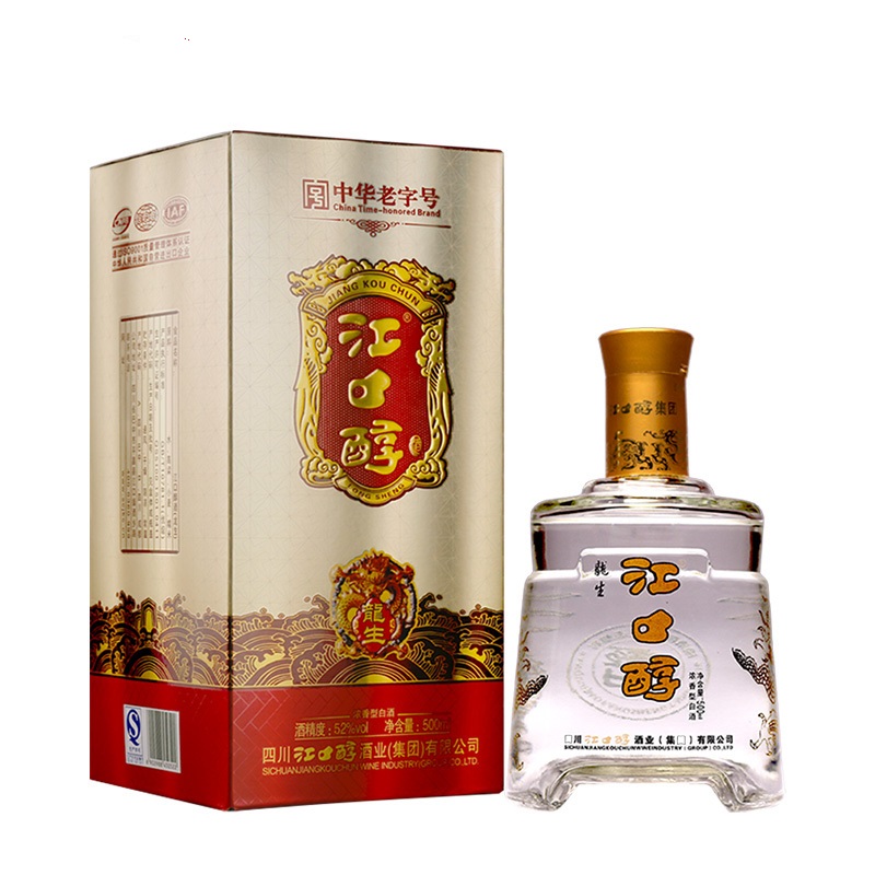 江口醇龙生52度500ml四川高度浓香型白酒粮食酒水礼盒装