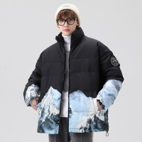 羽绒服男秋冬情侣款抗寒加厚保暖立领男士百搭潮牌面包服外套男装