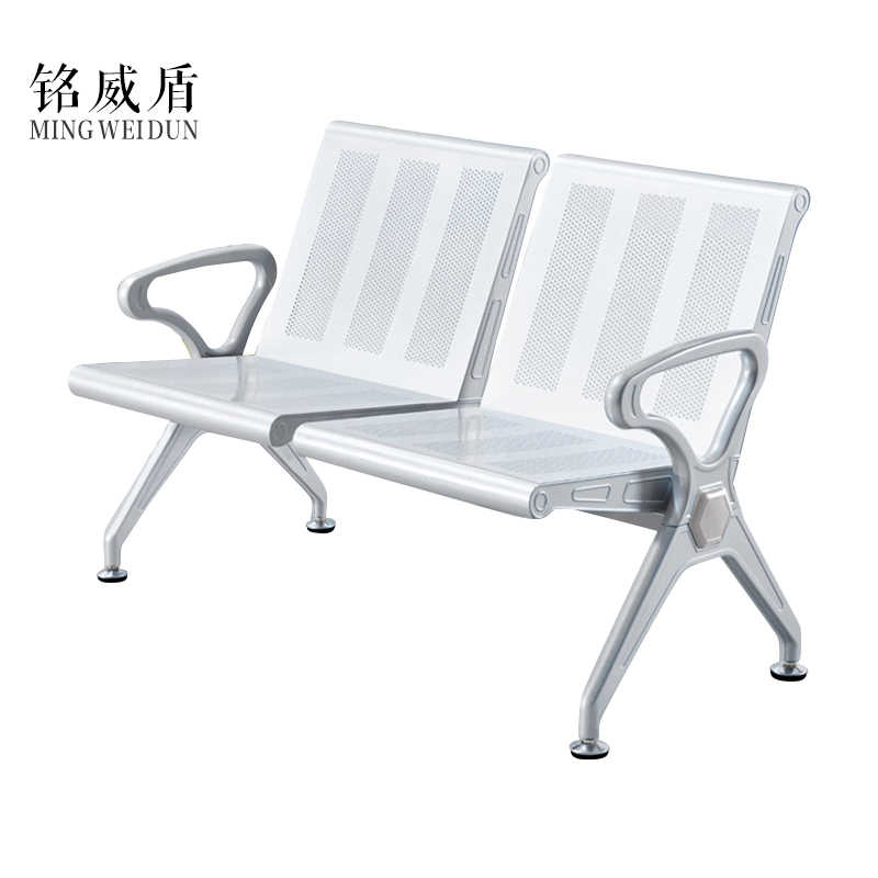 铭威盾三人位加固排椅医院候诊椅输液椅休息联排公共座椅机场椅等候椅不锈钢升级版两人位(无皮垫)