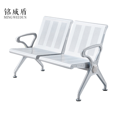 铭威盾三人位加固排椅医院候诊椅输液椅休息联排公共座椅机场椅等候椅不锈钢升级版两人位(无皮垫)