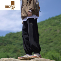 YANXUE023秋季新品男士休闲裤350g潮牌贴标宽松舒适束脚学生长裤潮