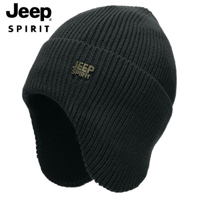 JEEP SPIRIT吉普秋冬新款毛线帽加绒加厚保暖帽子护耳时尚休闲帽子A0634