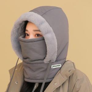 冬季保暖雷锋帽子男防风加绒厚围脖一体面罩女骑车防风骑行包头帽