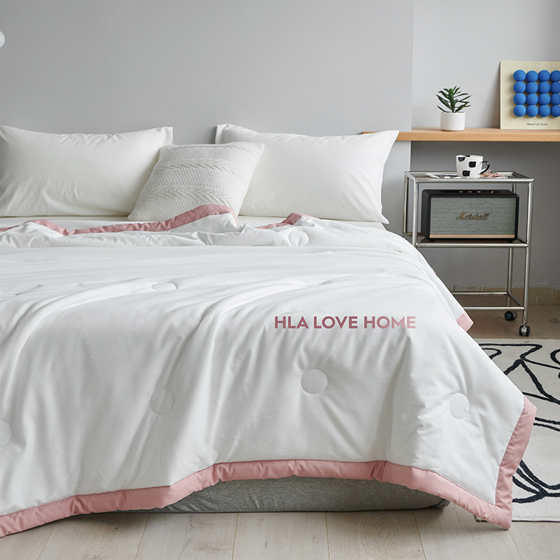 海澜之家夏凉被A类空调被可水洗薄款200*230酡颜粉