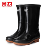 回力853中简黑色雨靴男女士水鞋防滑户外塑胶套鞋胶鞋40