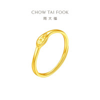 周大福 蛇年生肖系列 蛇头 足金黄金开口戒指女(工费:320计价)EOF1353七夕礼物