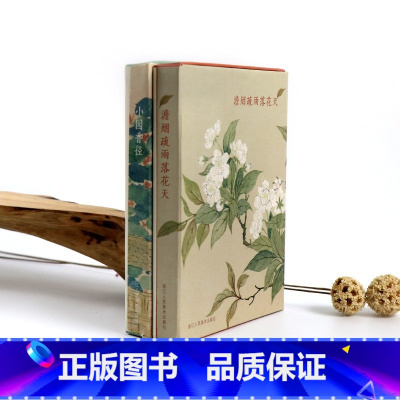 [正版]澹烟疏雨落花天+小园香径明信片盒装2册64张 恽寿平花鸟册页画集+金农山水人物小品 古风创意明信片生日贺卡片中