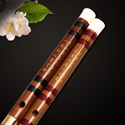 零基础初学笛子苦竹二节竹笛儿童成人横笛学生入门乐器品红线E调+8件套