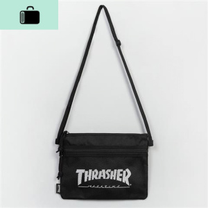 2020新款 日系简约火焰字母斜挎包男女单肩包街头滑板斜跨小包潮NEW LAKE 黑色白字男士单肩包 黑色白字